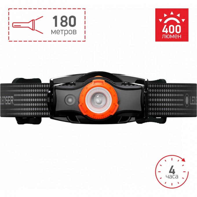Аккумуляторный налобный фонарь LED LENSER MH5 черно-оранжевый 502143 Аккумуляторный налобный фонарь LED LENSER MH5 черно-оранжевый 502143